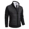Zip-Up Stand Collar Padded Cardigan for Men - Black