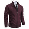 Zip-Up Stand Collar Padded Cardigan for Men - Red