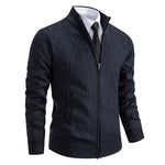 Zip-Up Stand Collar Padded Cardigan for Men - Dark Grey - 2