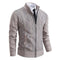 Zip-Up Stand Collar Padded Cardigan for Men - Beige